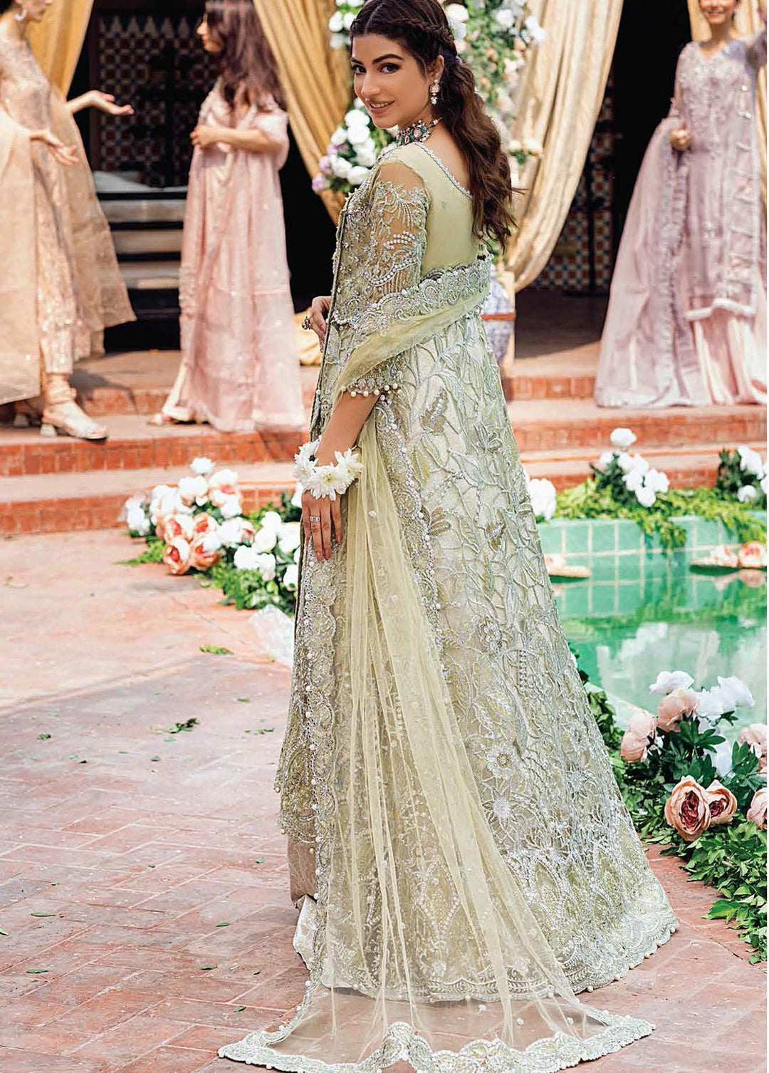 Dhee Rani By Mushq Embroidered Net Suits Unstitched 3 Piece MQ21WD TDL21-07 Leela - Wedding Collection