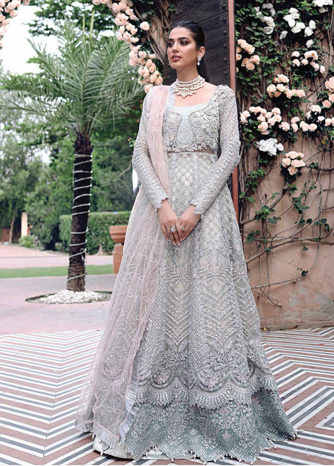 Dhee Rani By Mushq Embroidered Net Suits Unstitched 3 Piece MQ21WD TDL21-08 Nada - Wedding Collection