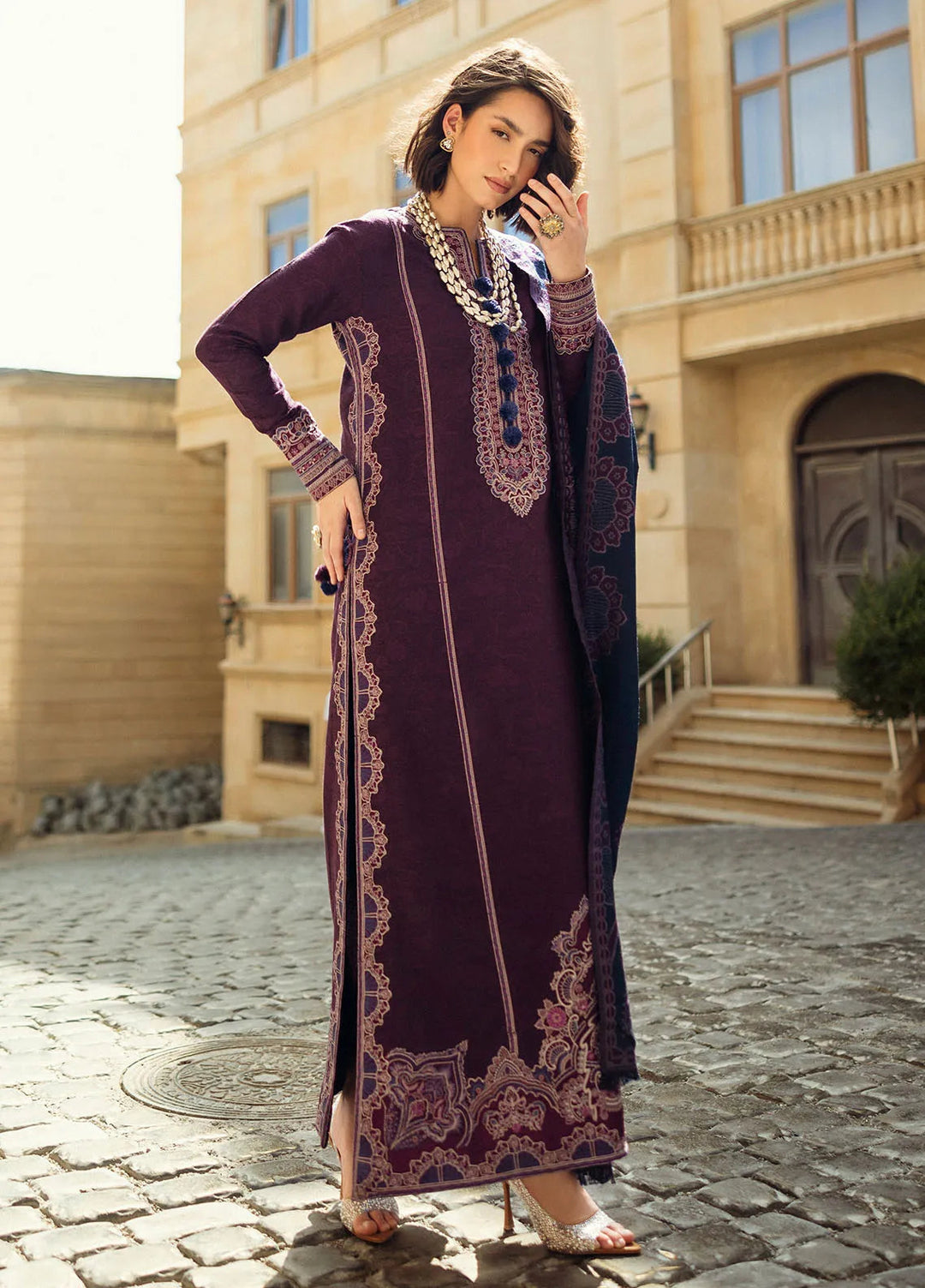 Mushq Embroidered Jacquard Suit Unstitched 3 Piece MQ24BW Endless Passion - Winter Collection