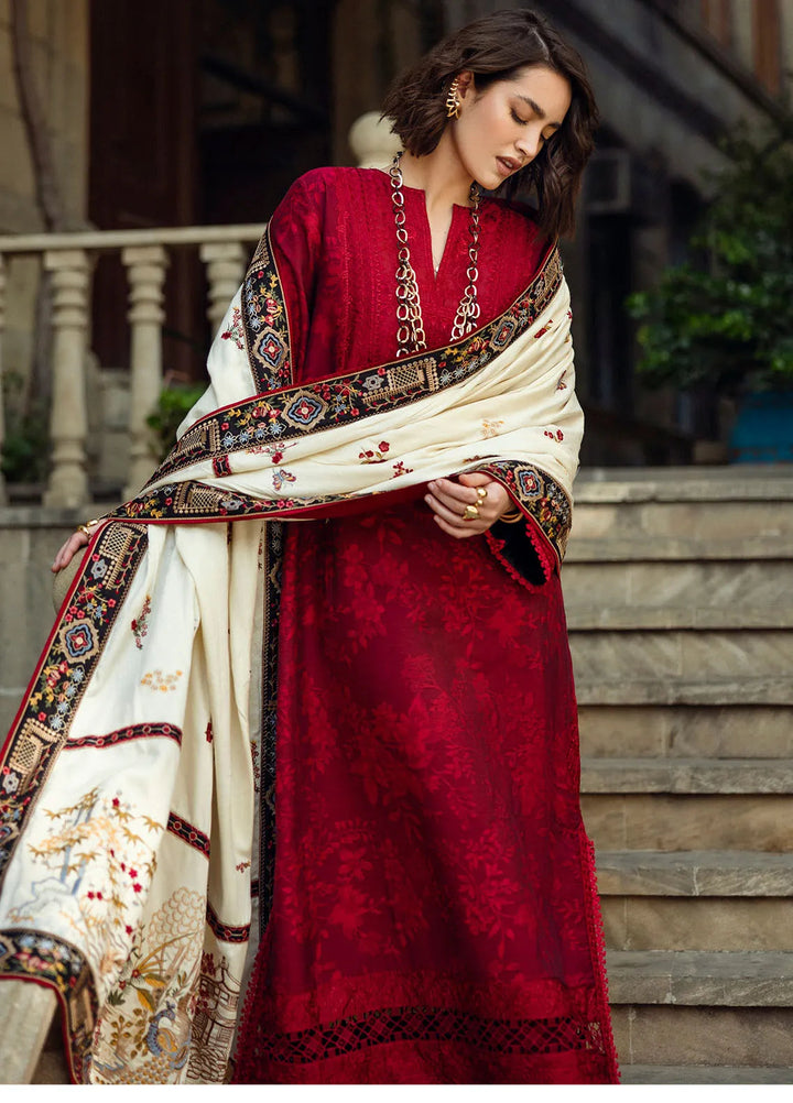 Mushq Embroidered Jacquard Suit Unstitched 3 Piece MQ24BW Flying Kiss - Winter Collection