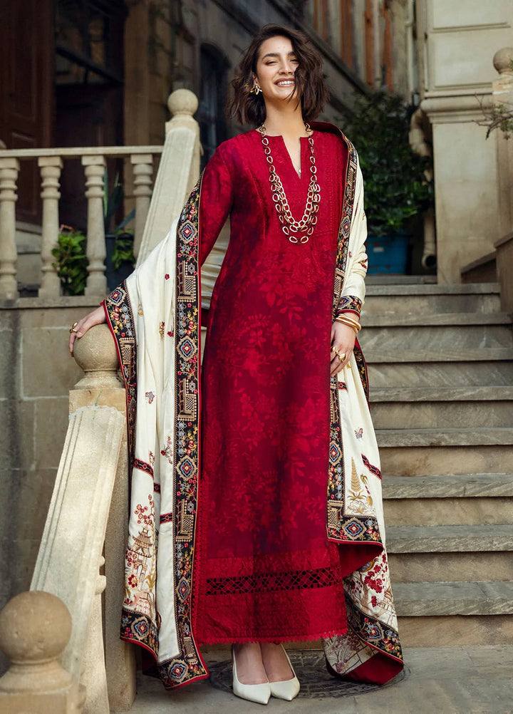 Mushq Embroidered Jacquard Suit Unstitched 3 Piece MQ24BW Flying Kiss - Winter Collection