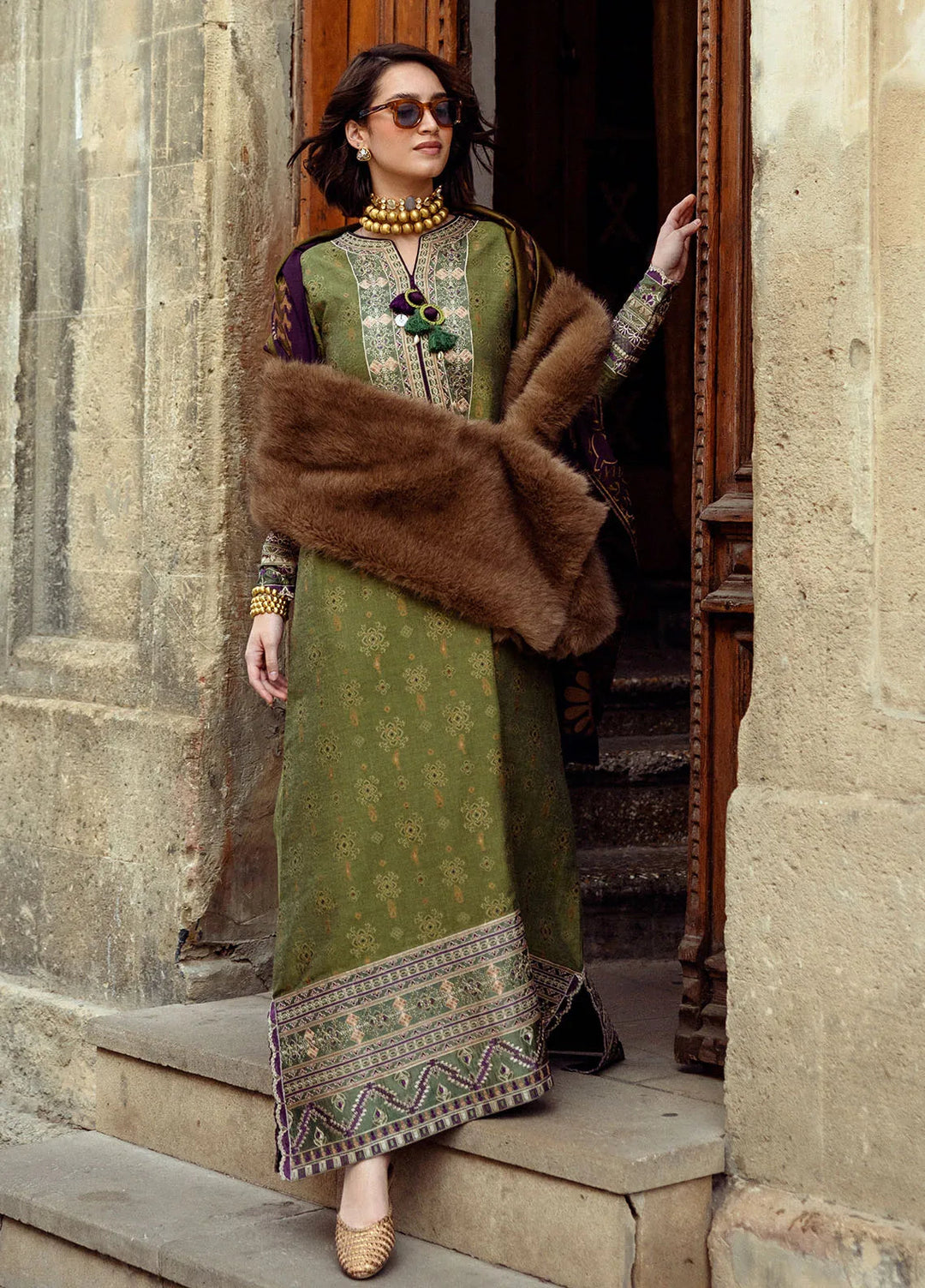 Mushq Embroidered Jacquard Suit Unstitched 3 Piece MQ24BW Gentle Touch - Winter Collection