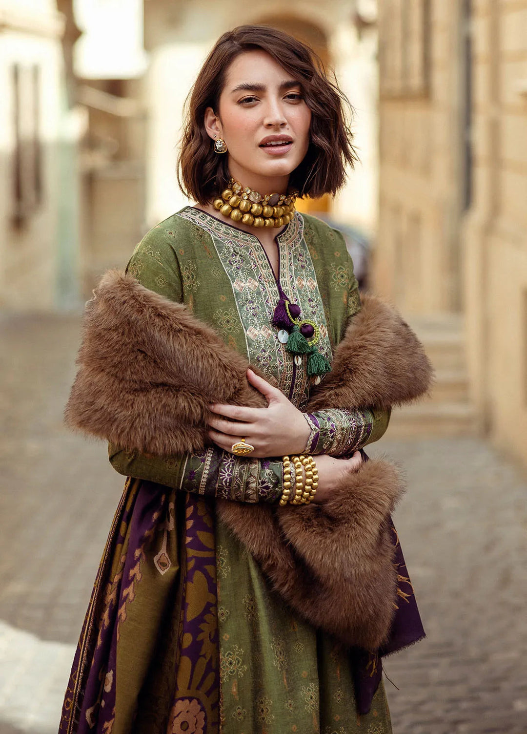 Mushq Embroidered Jacquard Suit Unstitched 3 Piece MQ24BW Gentle Touch - Winter Collection