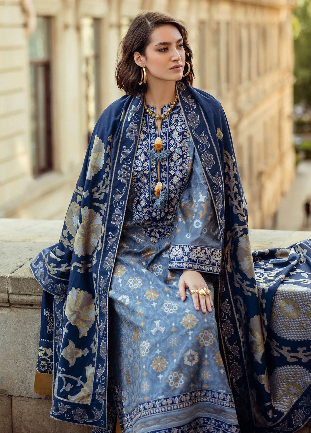 Mushq Embroidered Jacquard Suit Unstitched 3 Piece MQ24BW Tender Glance - Winter Collection