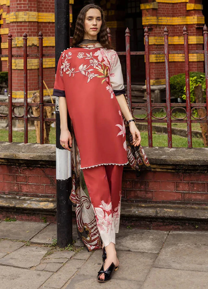 Mushq Embroidered Lawn Suits Unstitched 3 Piece MQ25LD D-10A Fiorella - Summer Collection