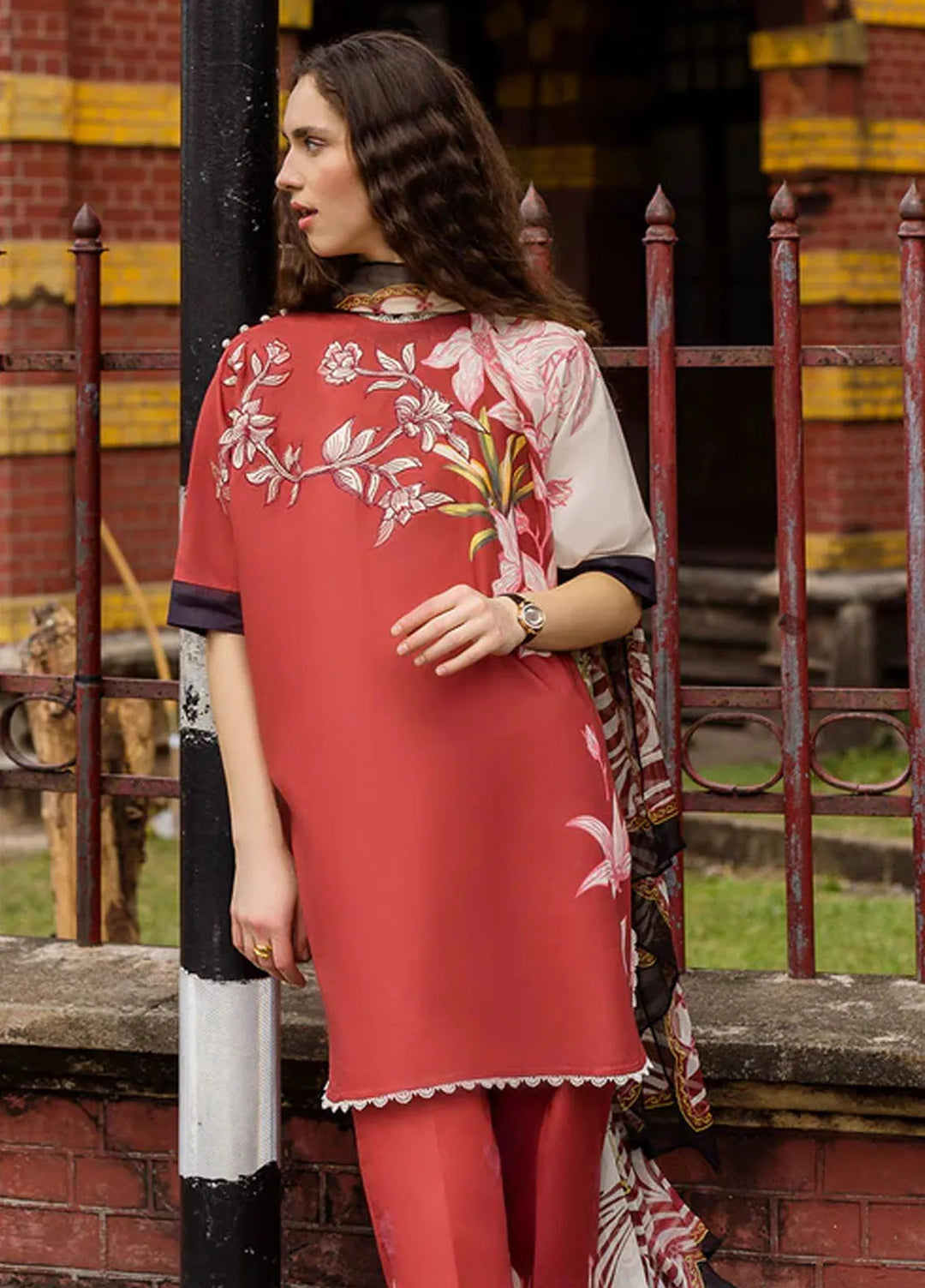 Mushq Embroidered Lawn Suits Unstitched 3 Piece MQ25LD D-10A Fiorella - Summer Collection