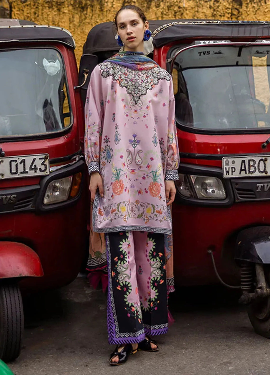 Mushq Embroidered Lawn Suits Unstitched 3 Piece MQ25LD D-1B Zoe - Summer Collection