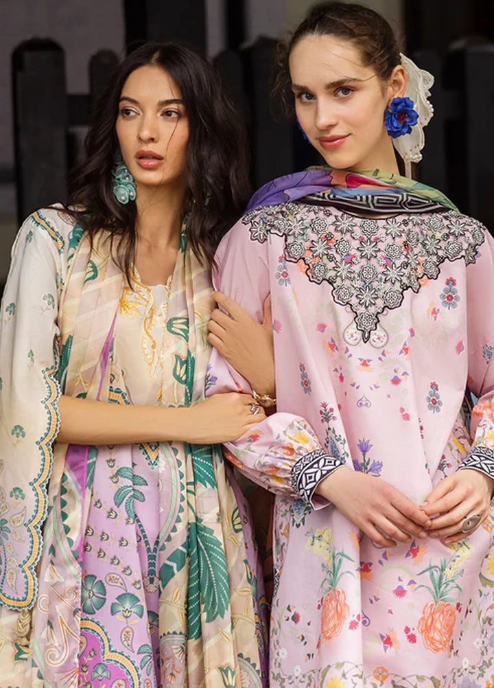 Mushq Embroidered Lawn Suits Unstitched 3 Piece MQ25LD D-1B Zoe - Summer Collection