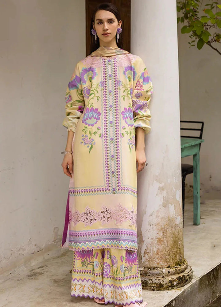 Mushq Embroidered Lawn Suits Unstitched 3 Piece MQ25LD D-2A Dulcina - Summer Collection