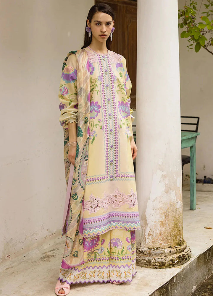 Mushq Embroidered Lawn Suits Unstitched 3 Piece MQ25LD D-2A Dulcina - Summer Collection