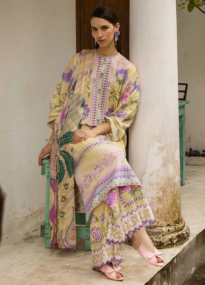 Mushq Embroidered Lawn Suits Unstitched 3 Piece MQ25LD D-2A Dulcina - Summer Collection