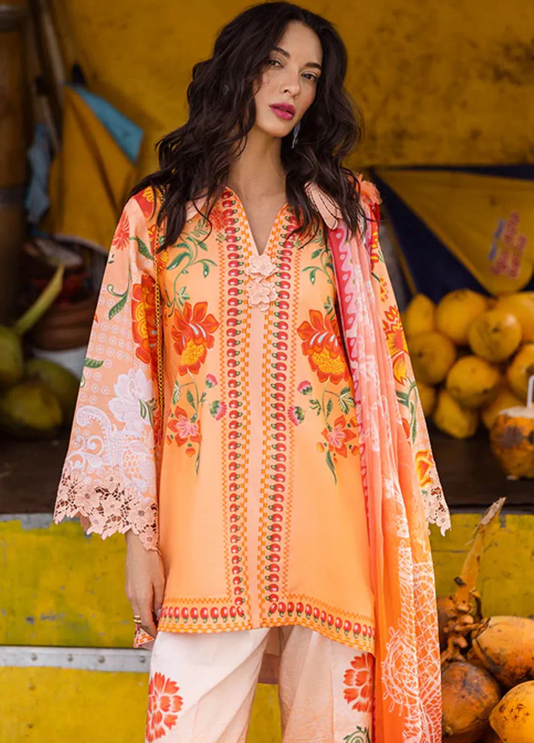 Mushq Embroidered Lawn Suits Unstitched 3 Piece MQ25LD D-2B Noemi - Summer Collection