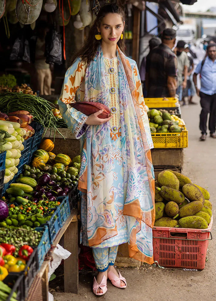 Mushq Embroidered Lawn Suits Unstitched 3 Piece MQ25LD D-3A Zita - Summer Collection