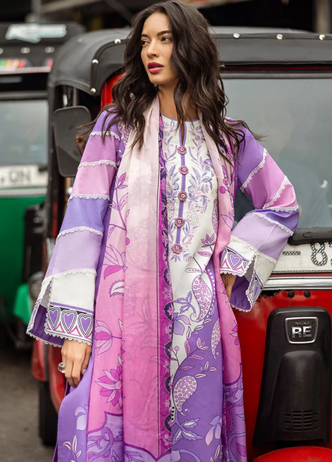 Mushq Embroidered Lawn Suits Unstitched 3 Piece MQ25LD D-5A Fabola - Summer Collection