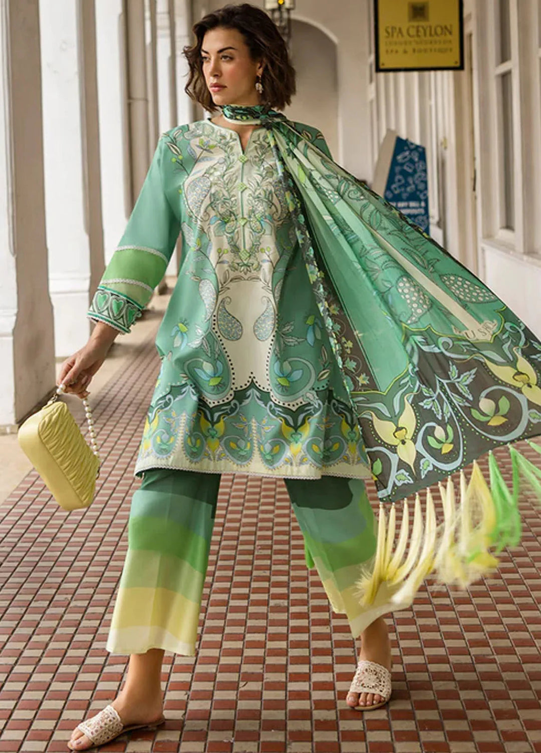 Mushq Embroidered Lawn Suits Unstitched 3 Piece MQ25LD D-5B Ariela - Summer Collection