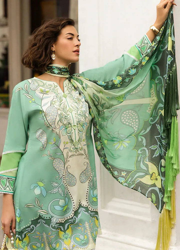 Mushq Embroidered Lawn Suits Unstitched 3 Piece MQ25LD D-5B Ariela - Summer Collection