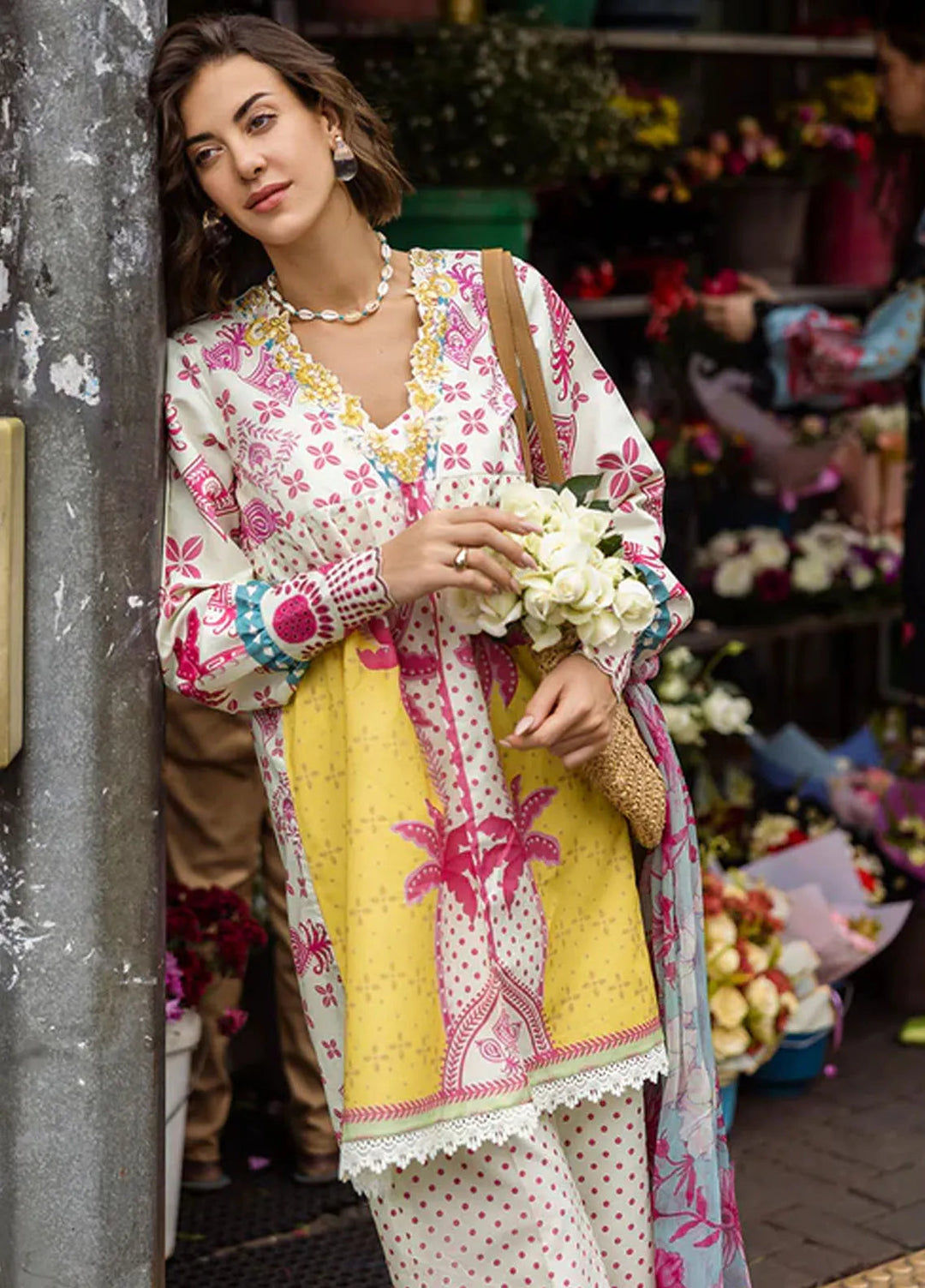 Mushq Embroidered Lawn Suits Unstitched 3 Piece MQ25LD D-6A Sabrina - Summer Collection