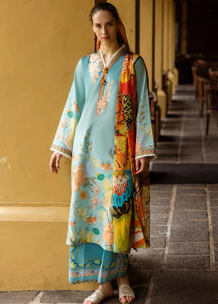 Mushq Embroidered Lawn Suits Unstitched 3 Piece MQ25LD D-7A Livia - Summer Collection