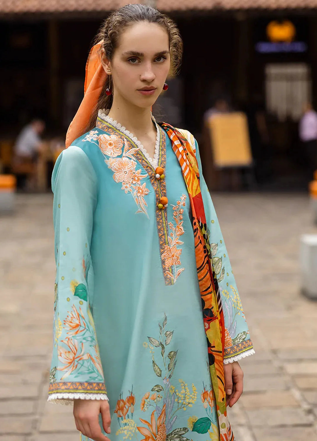 Mushq Embroidered Lawn Suits Unstitched 3 Piece MQ25LD D-7A Livia - Summer Collection