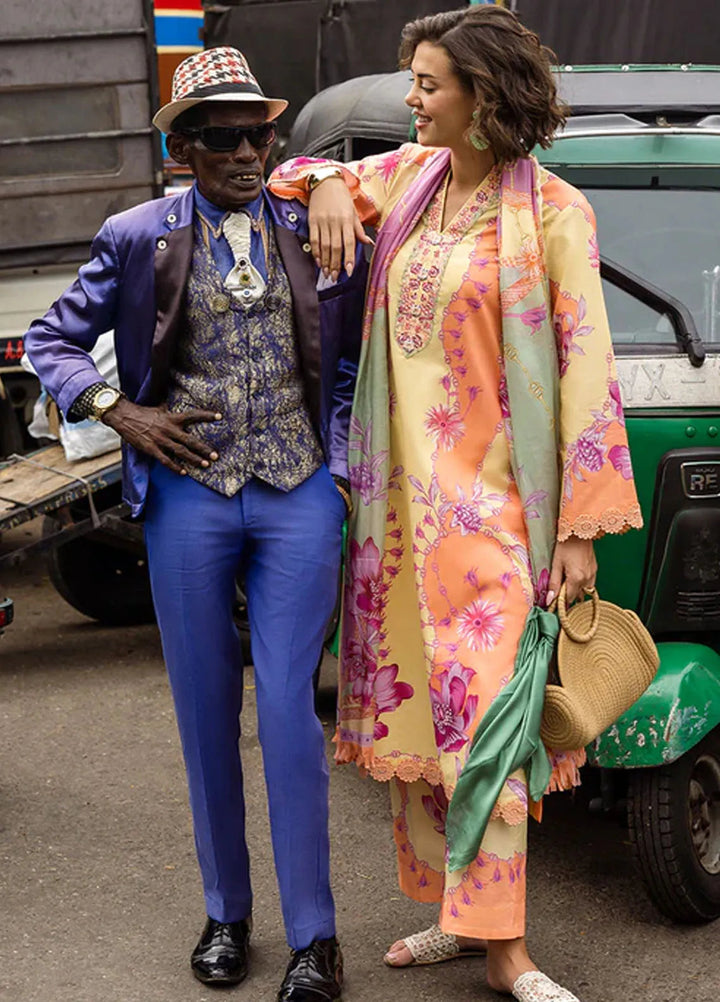 Mushq Embroidered Lawn Suits Unstitched 3 Piece MQ25LD D-8B Piera - Summer Collection