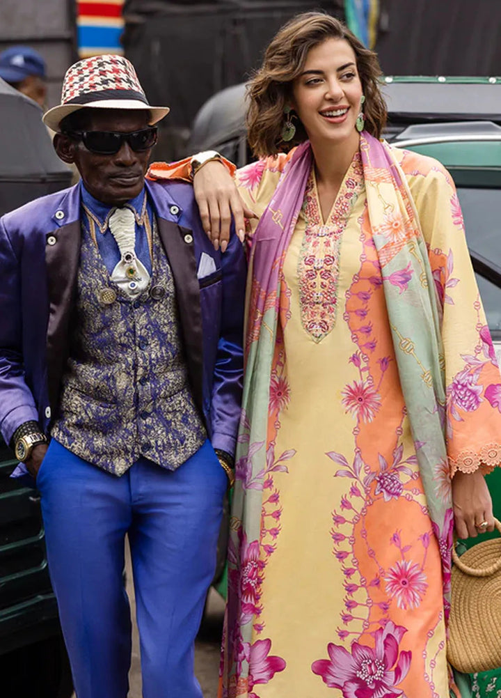 Mushq Embroidered Lawn Suits Unstitched 3 Piece MQ25LD D-8B Piera - Summer Collection