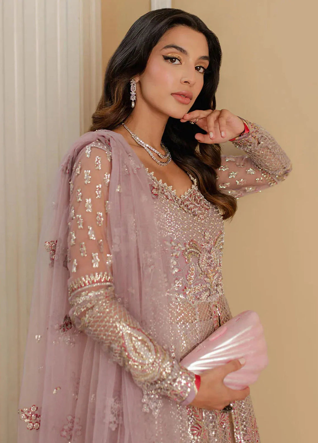 Mushq Embroidered Net Suit Unstitched 4 Piece MQ25MW MWD-05 Waday - Formals Collection