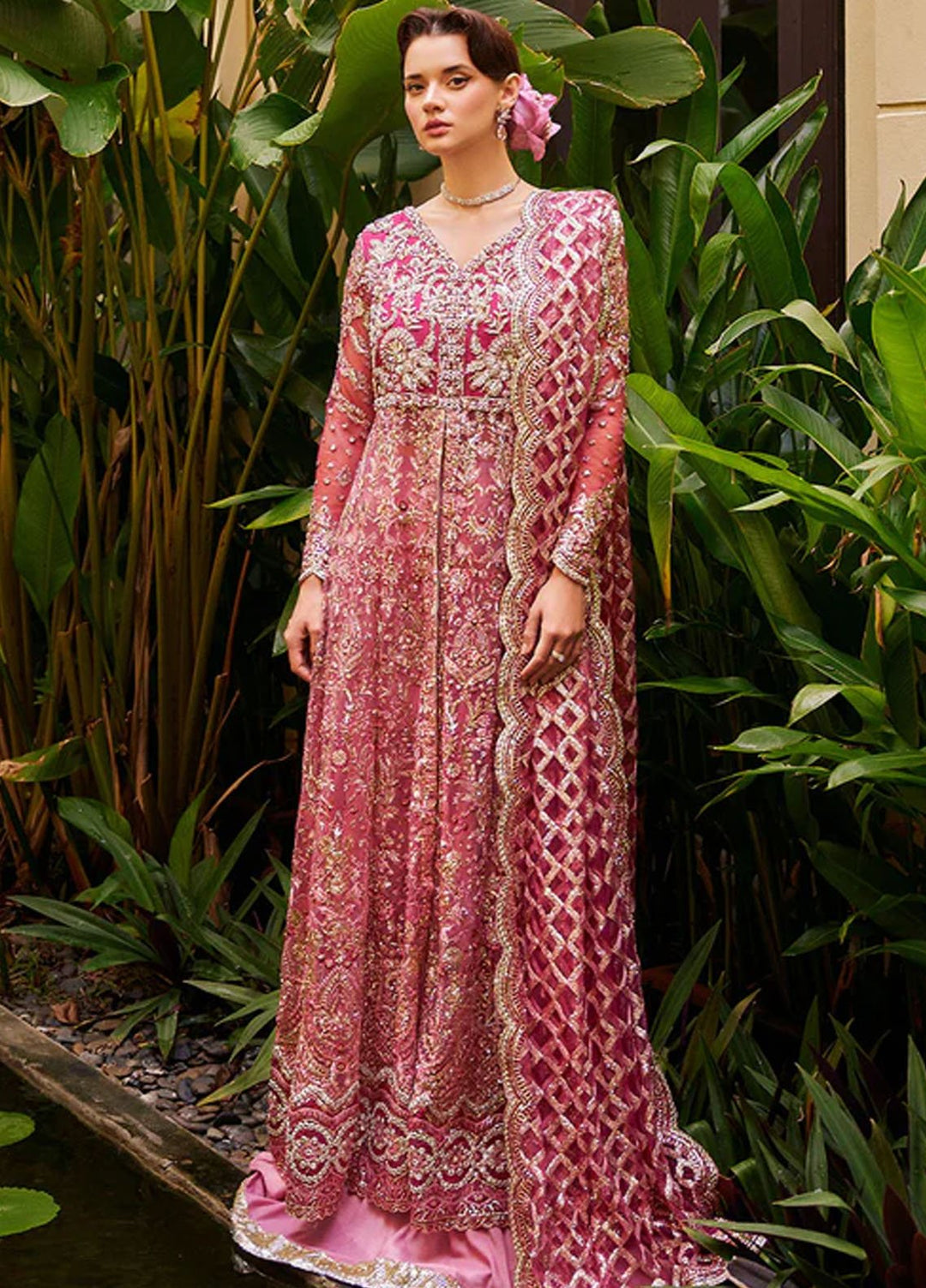 Inception by Mushq Embroidered Net Suits Unstitched 3 Piece MQ25MR BOM-13 Cupid - Formals Collection