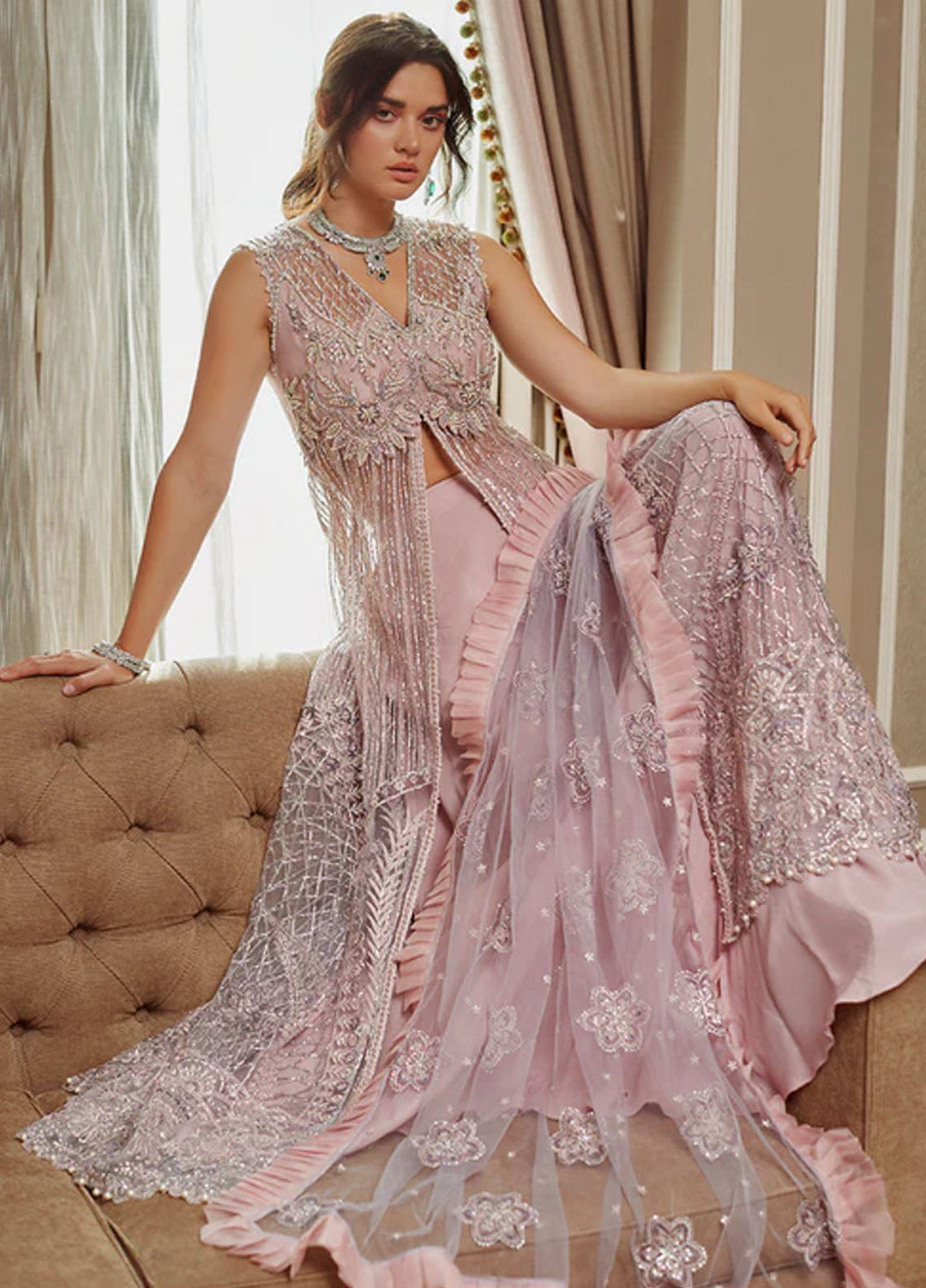 Mushq Embroidered Raw Silk Suits Unstitched 3 Piece MQ25MR BOM-05 Mabel - Formals Collection