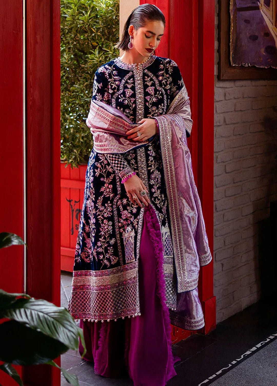 Mushq Embroidered Velvet Suit Unstitched 3 Piece MPS-02 Infinite Loop - Formal Collection