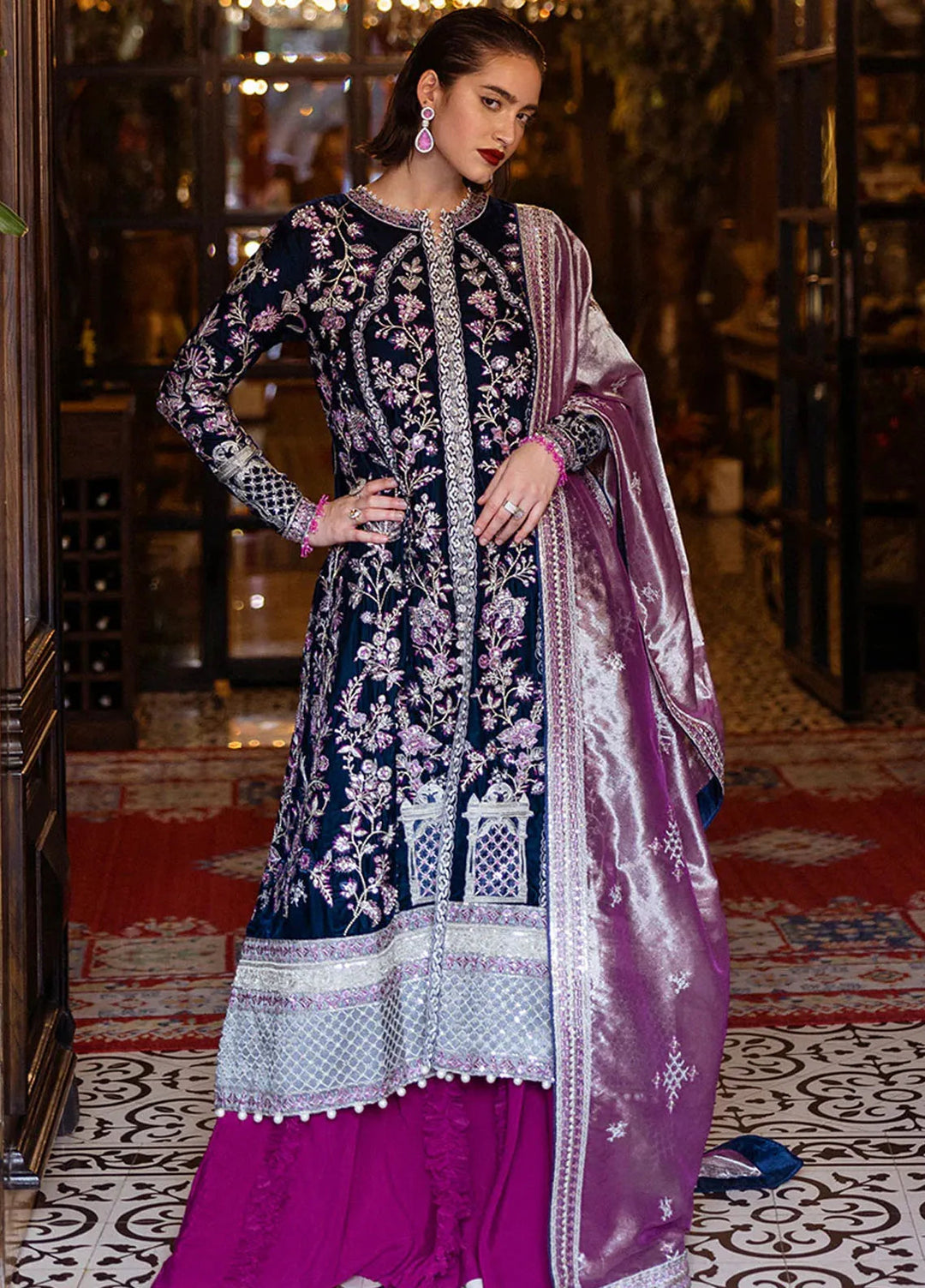 Mushq Embroidered Velvet Suit Unstitched 3 Piece MPS-02 Infinite Loop - Formal Collection