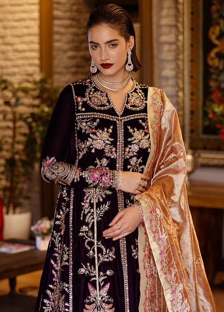 Mushq Embroidered Velvet Suit Unstitched 3 Piece MPS-05 Chasing Reflections - Formal Collection