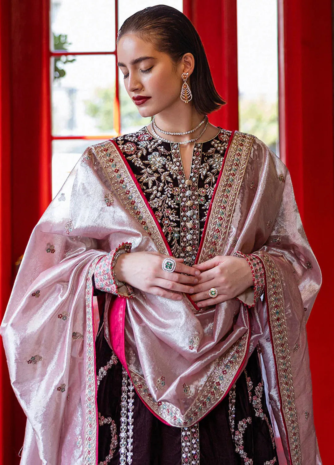 Mushq Embroidered Velvet Suit Unstitched 3 Piece MPS-06 Echoing Dreams - Formal Collection