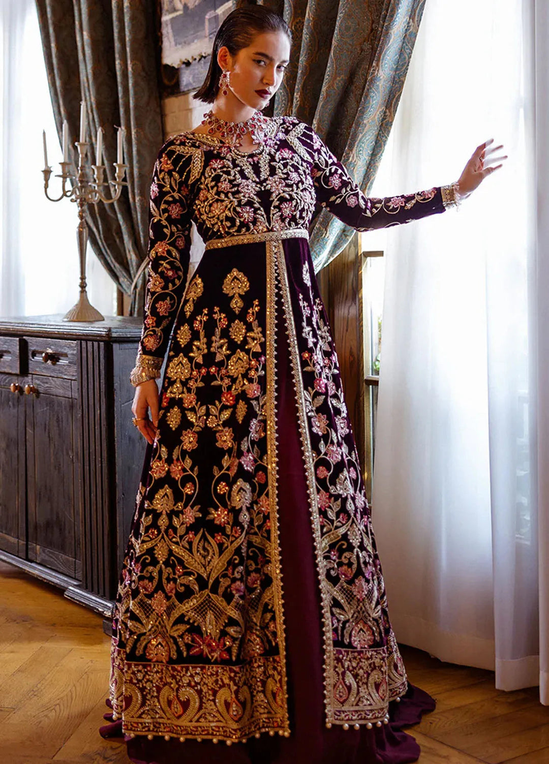 Mushq Embroidered Velvet Suit Unstitched 3 Piece MPS-07 Lost In Time - Formal Collection