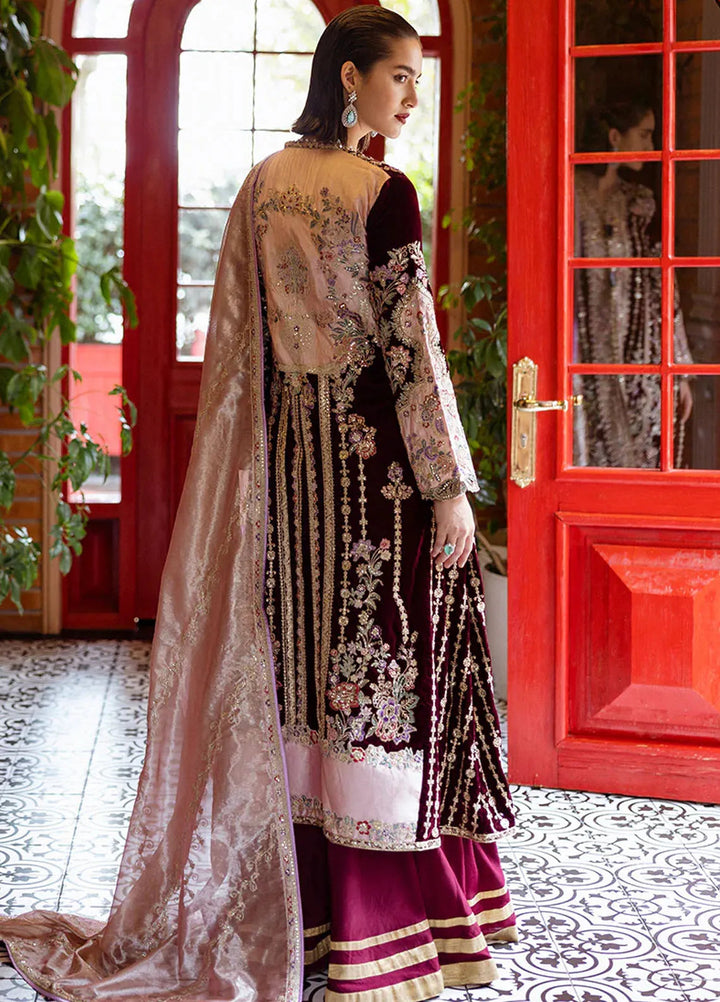 Mushq Embroidered Velvet Suit Unstitched 3 Piece MPS-08 Sentimental Journey - Formal Collection
