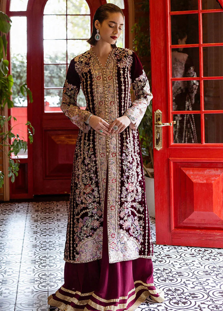 Mushq Embroidered Velvet Suit Unstitched 3 Piece MPS-08 Sentimental Journey - Formal Collection