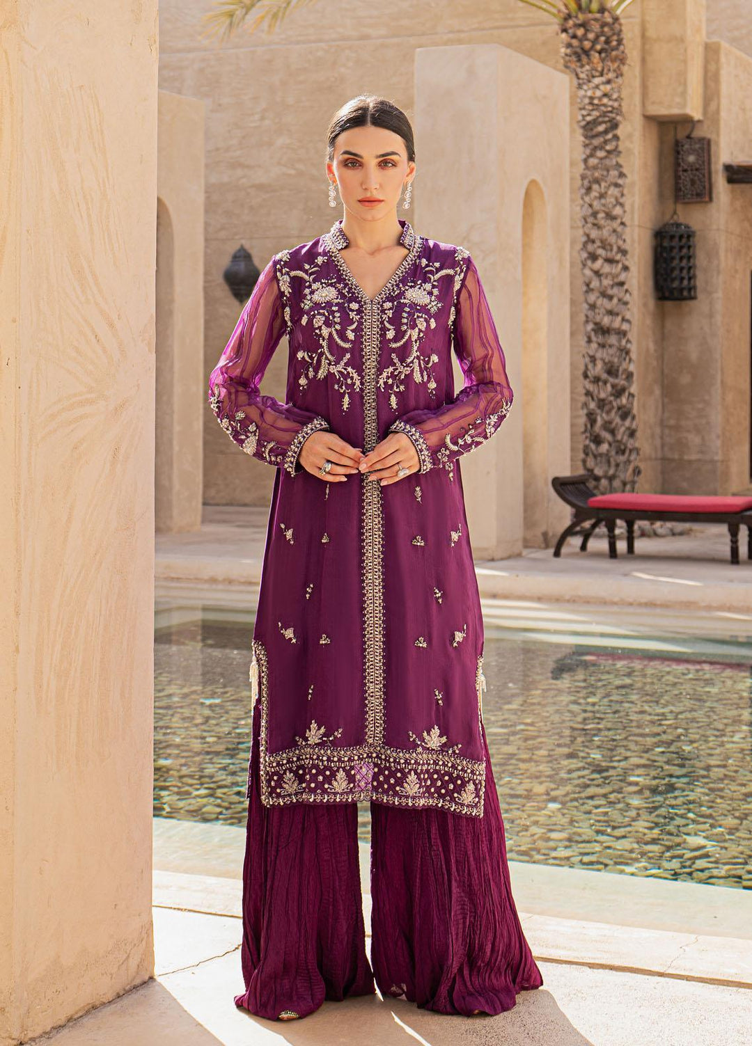 Mushq Luxury Pret  Organza Shirt MQ22EP ELEP22-06 LILIANA