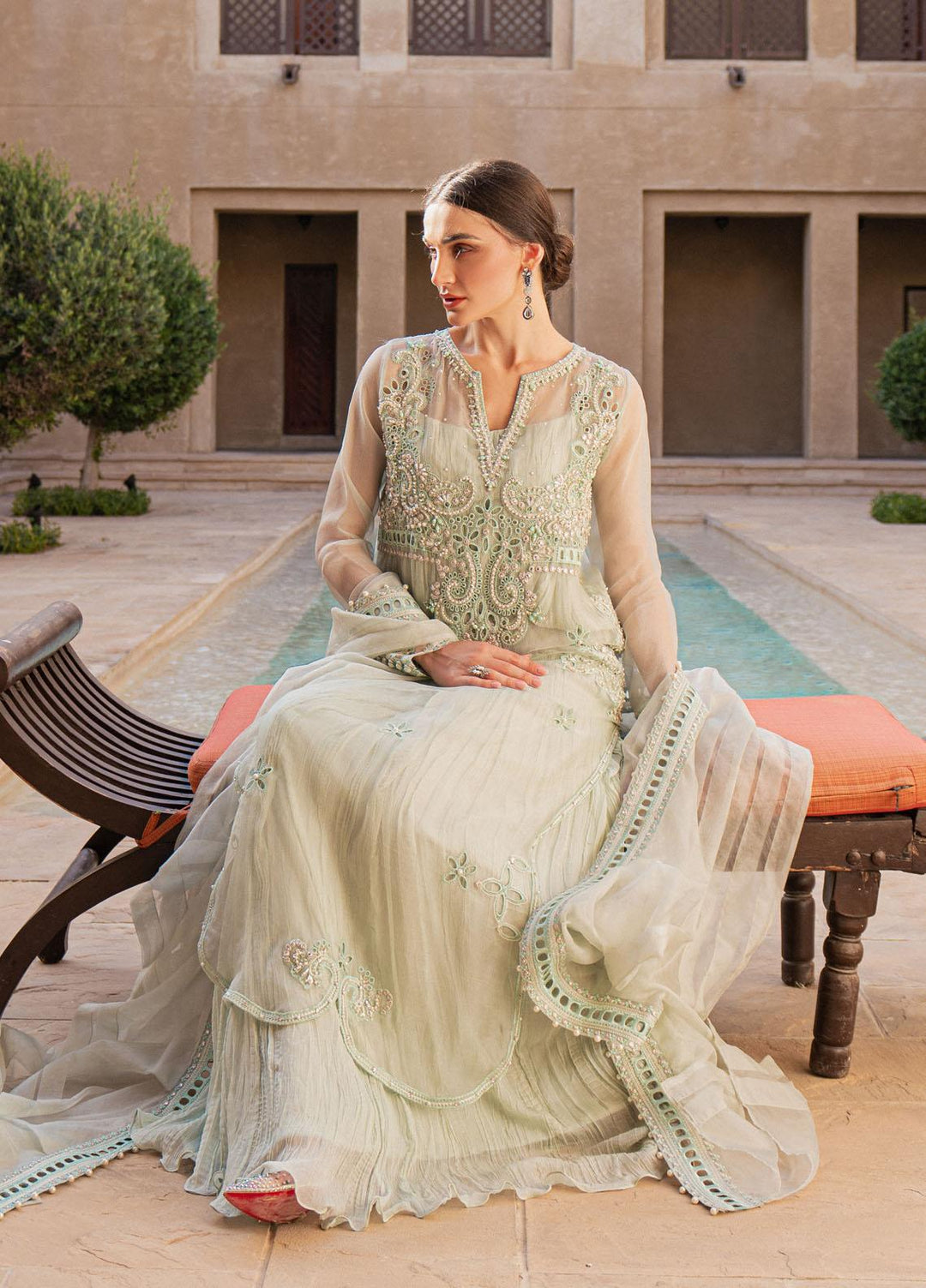 Mushq Luxury Pret  Organza Shirt MQ22EP ELEP22-08 BELLA