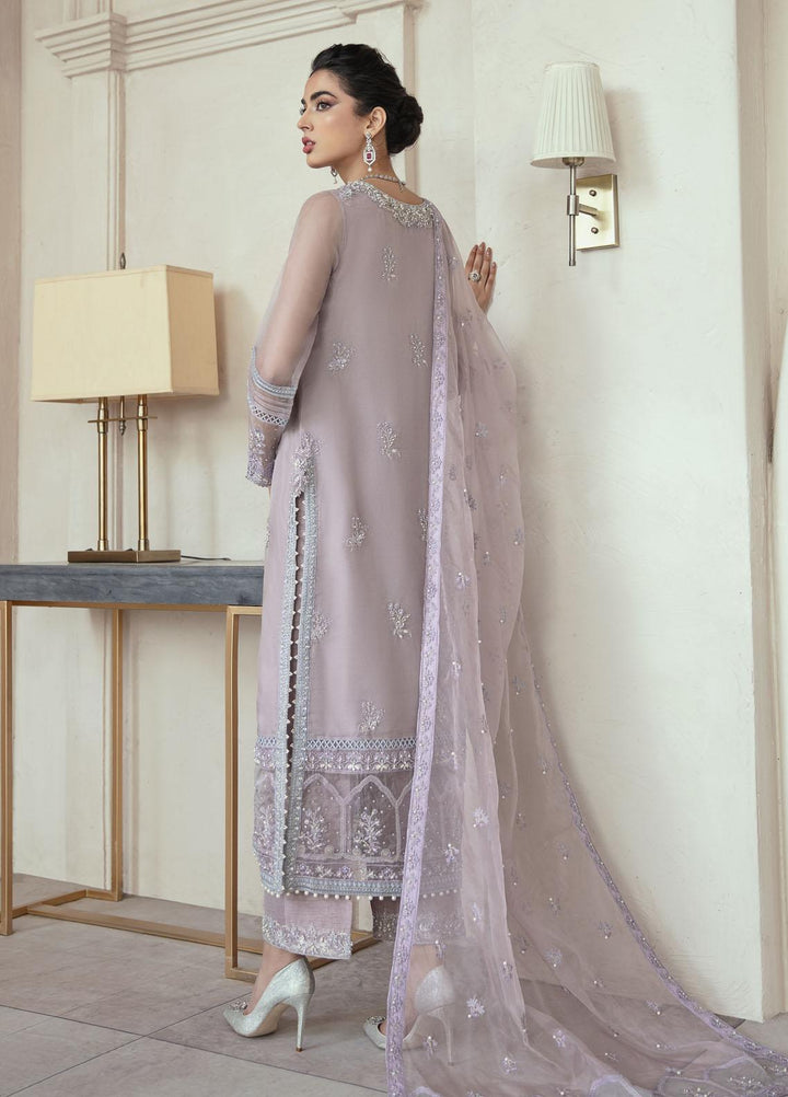 Mushq Luxury Pret  Organza Shirt CRYSTAL PEARL