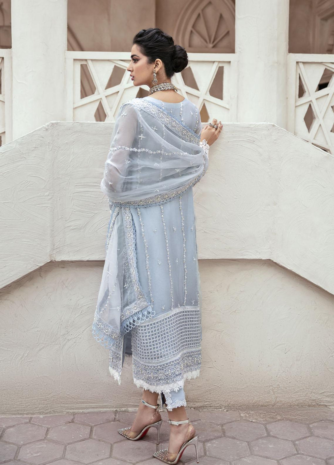 Mushq Luxury Pret  Organza 3 Piece Suit DEW DROP