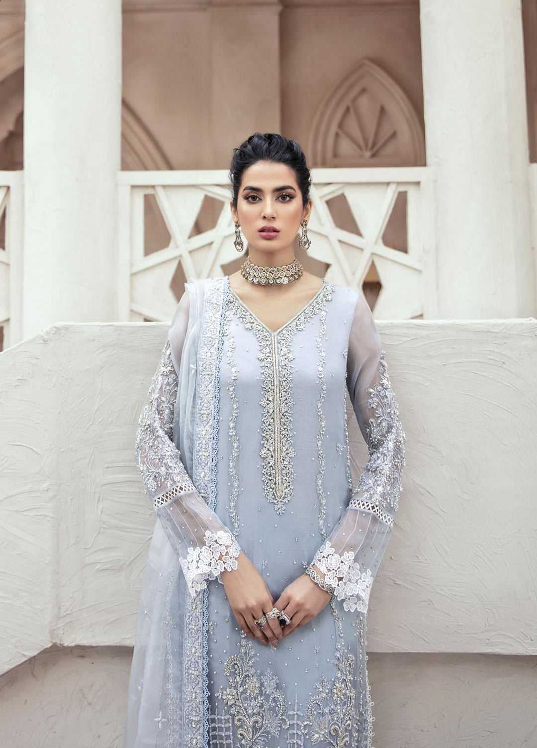 Mushq Luxury Pret  Organza 3 Piece Suit DEW DROP
