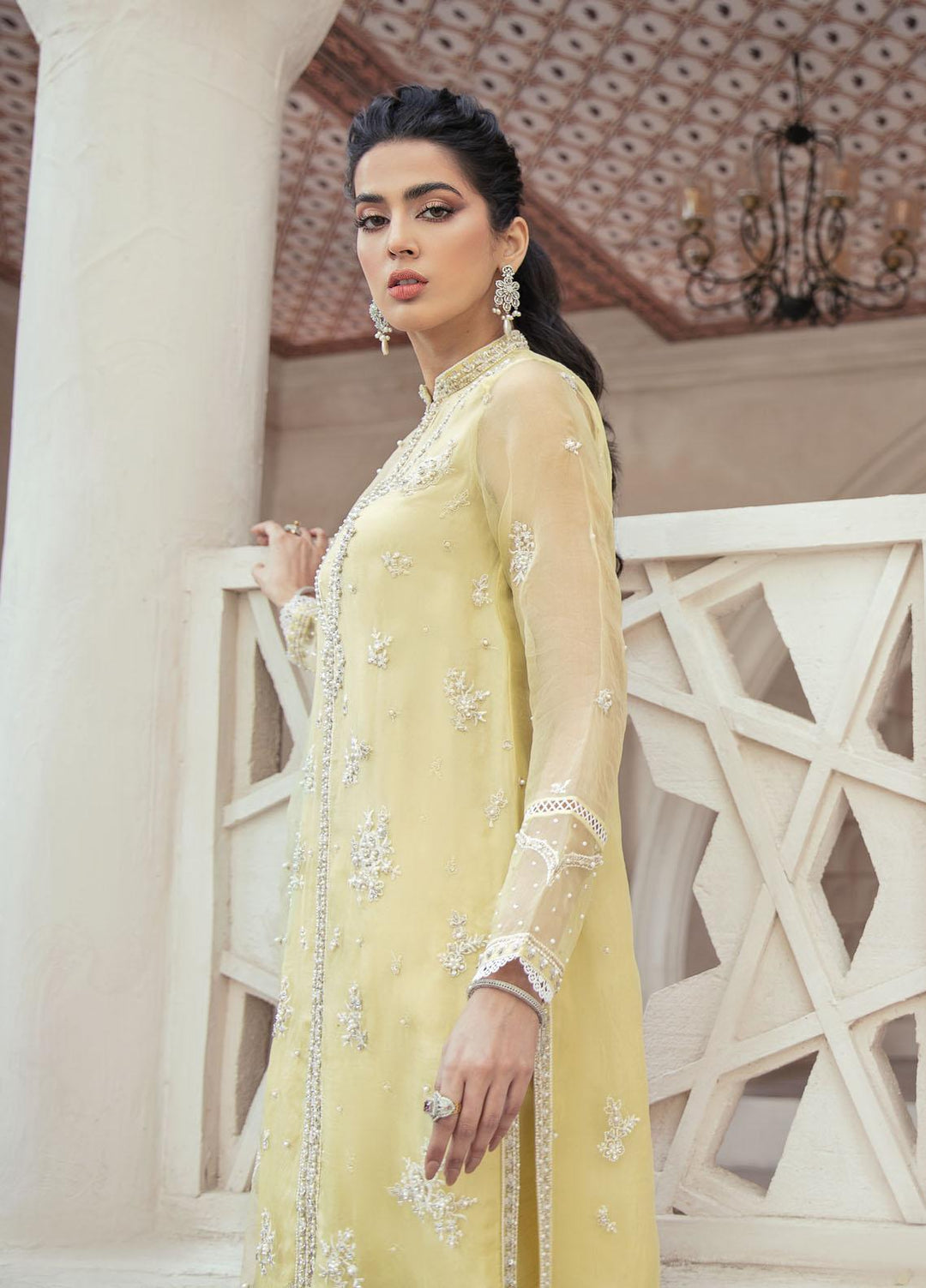 Mushq Luxury Pret  Organza Shirt APHRODITE