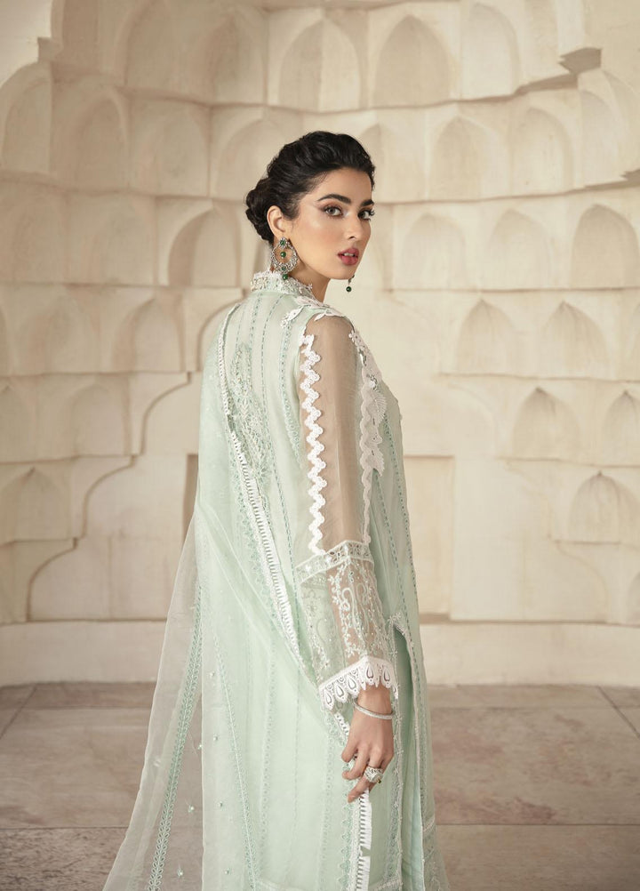 Mushq Luxury Pret  Organza Shirt ICE FOREST