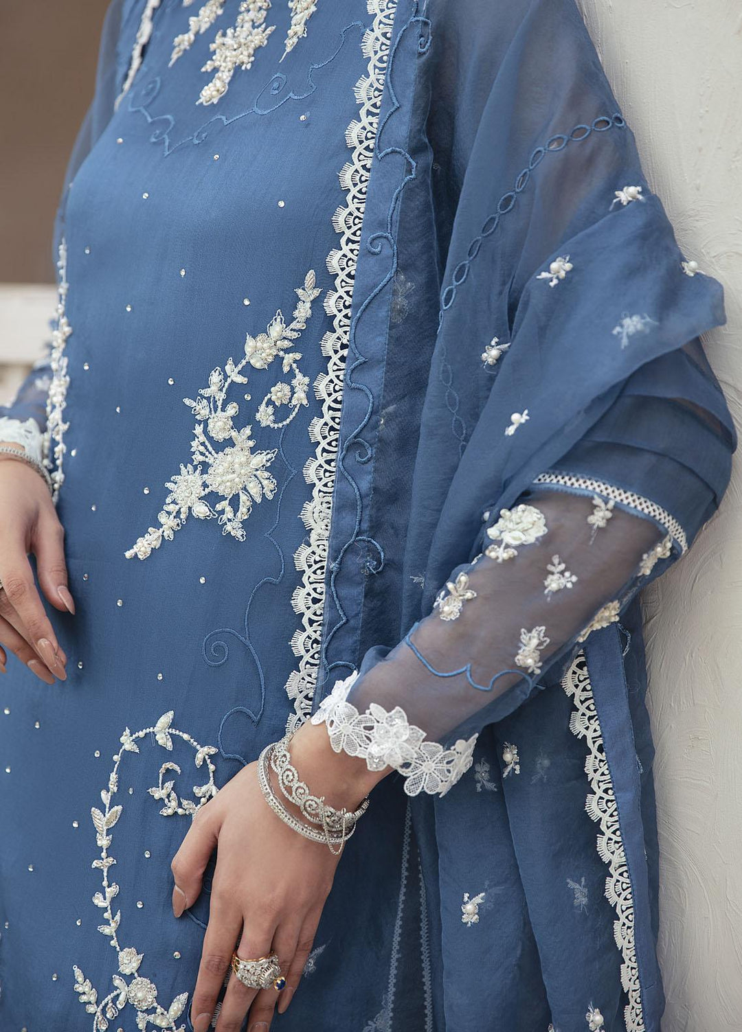 Mushq Luxury Pret  Organza Shirt PLUTO