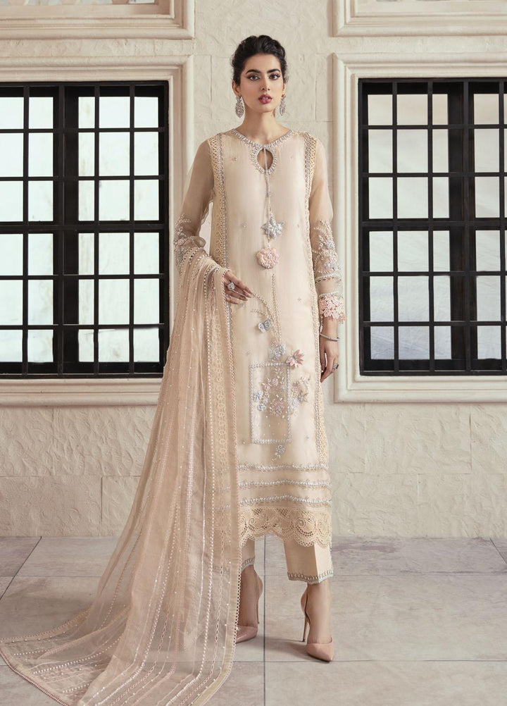 Mushq Luxury Pret  Organza Shirt LAAGOON