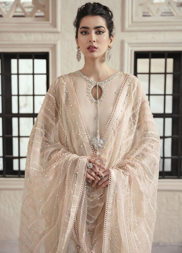 Mushq Luxury Pret  Organza Shirt LAAGOON