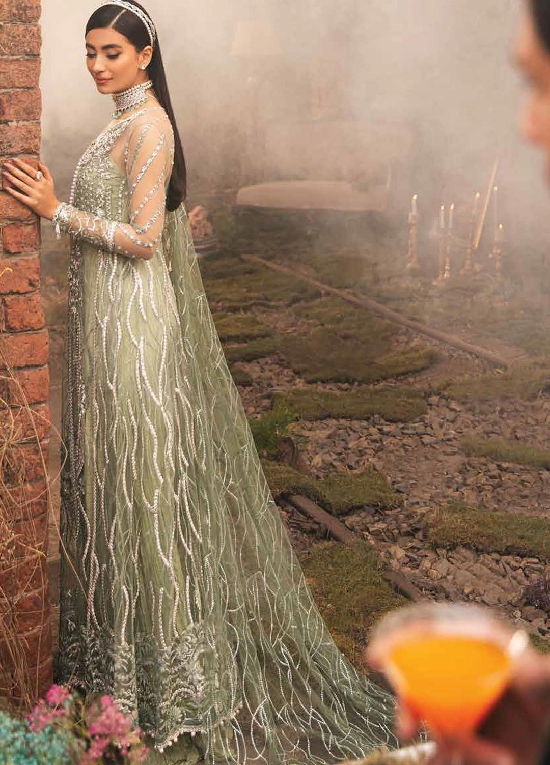 Mushq Embroidered Net Suits Unstitched 3 Piece MQ21EW TDL22-01 ZAHRA - Luxury Wedding Collection