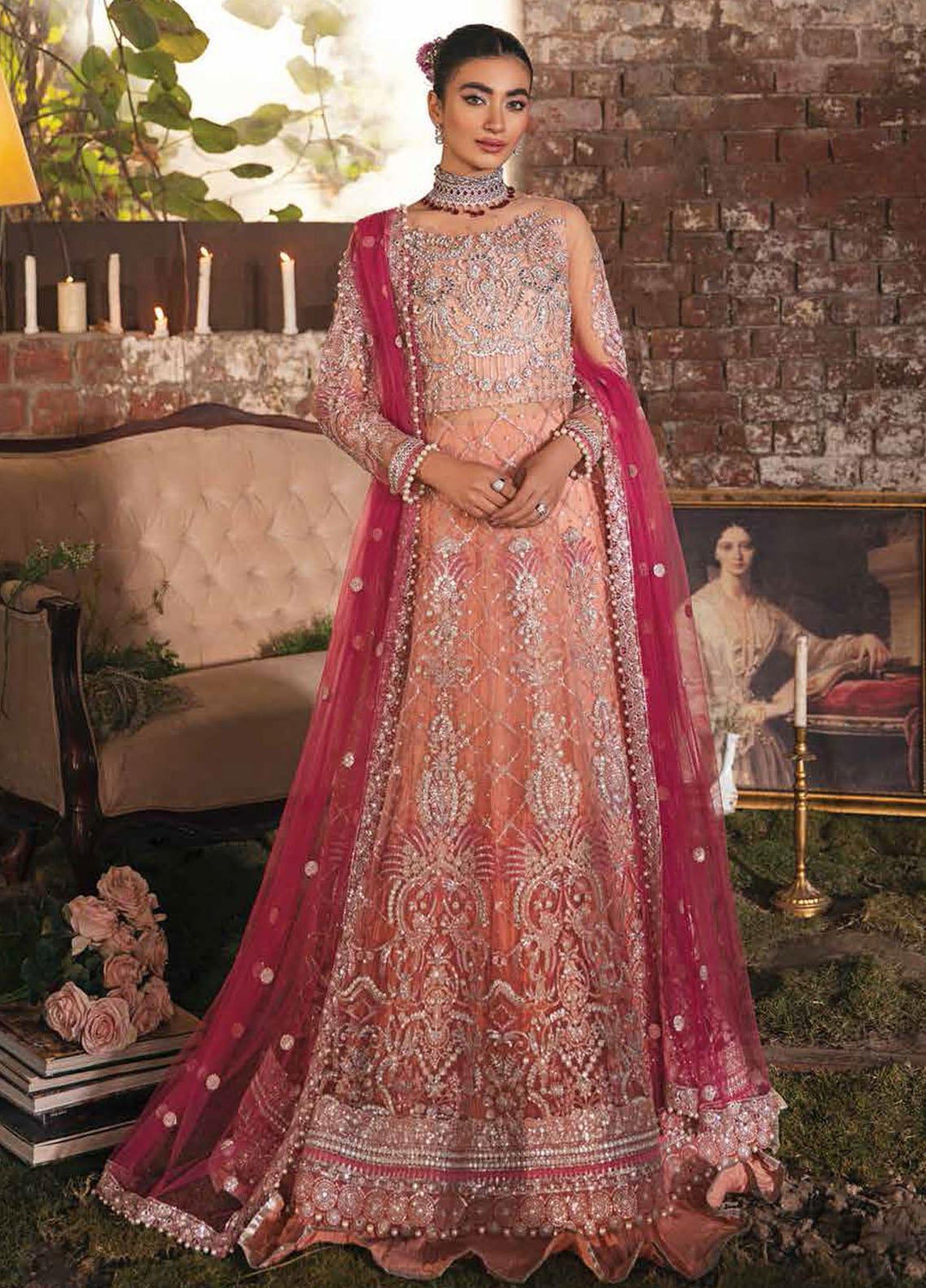 Mushq Embroidered Net Suits Unstitched 3 Piece MQ21EW TDL22-04 AALIYAH - Luxury Wedding Collection