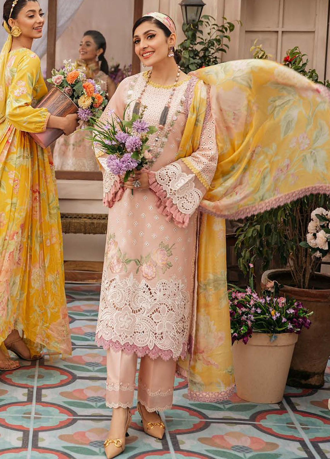 Mushq Embroidered Lawn Suits Unstitched 3 Piece MQ22FDV MSL22-03 AMALIA - Luxury Summer Collection