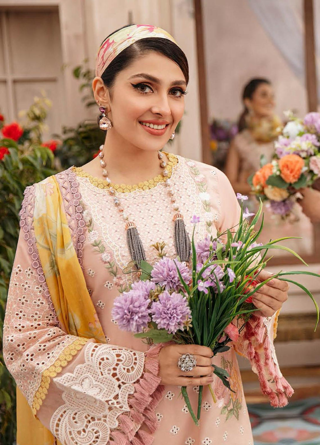 Mushq Embroidered Lawn Suits Unstitched 3 Piece MQ22FDV MSL22-03 AMALIA - Luxury Summer Collection