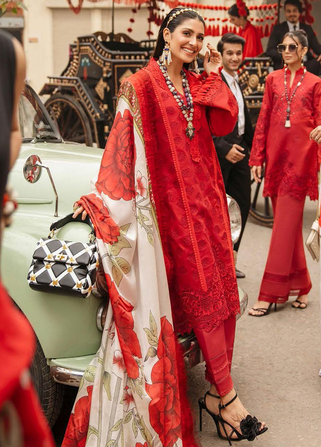 Mushq Embroidered Lawn Suits Unstitched 3 Piece MQ22FDV MSL22-04 VALENTINA - Luxury Summer Collection